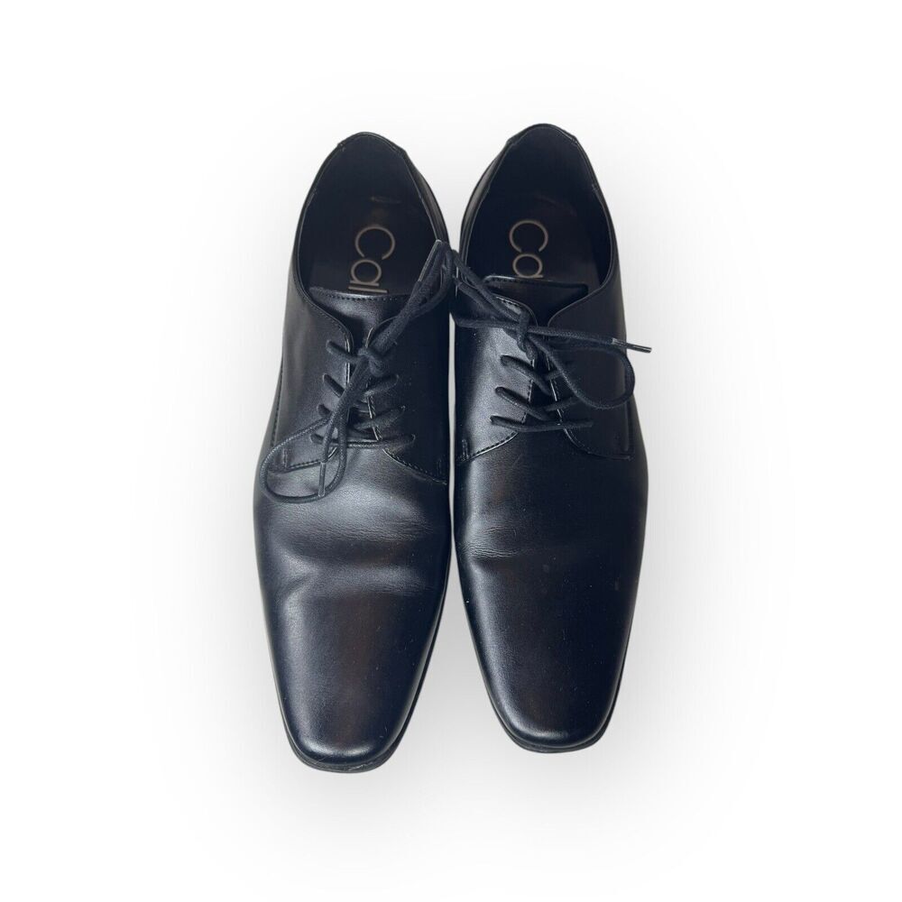 Calvin Klein Men's Brodie EPI Leather Oxford Lace up Shoe Size 12 US BLACK